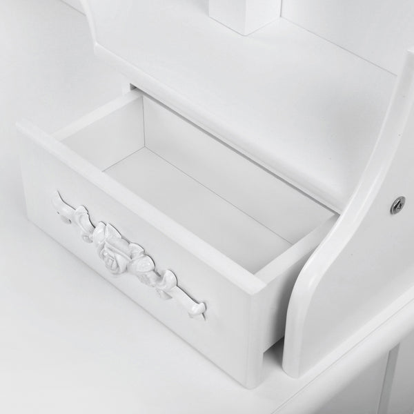 Artiss 7 Drawer Dressing Table with Mirror - White